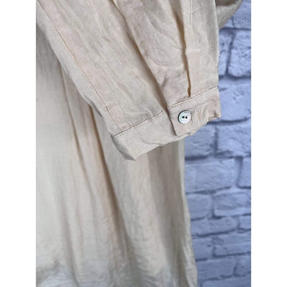 EILEEN FISHER Women's Peach Silk/Cotton Button Down Blouse - Picture 4 of 5